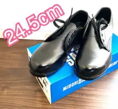ミドリ 安全靴 メンズ V251 24.5cm ショート/短靴 ブラック 本革製
