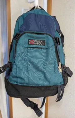 中登山用リュック　青緑色　メッシュパッド付き背面