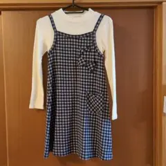 trois lapins チェック柄ワンピース 140