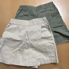 UNIQLO スコート　ベージュ　カーキ　2点　セット売り　130
