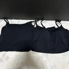 ユニクロ　エアリズム　カップブラキャミソール黒M2枚セット　ブラトップ