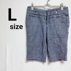 デニム ハーフパンツ L ショート パンツ カジュアル レディース 古着