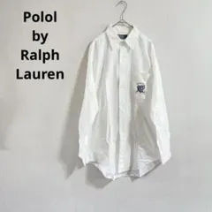 【Polol】Ralph Lauren ポロ　シャツ　ホワイト　メンズ　L