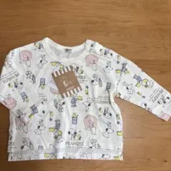 PEANUTS スヌーピー 総柄 長袖Tシャツ 80cm