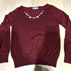 ボルドー ニット