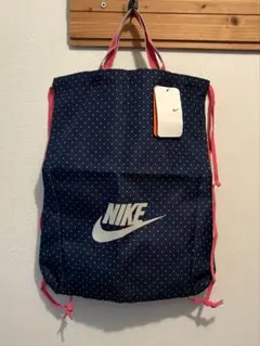 NIKE ナップサック ドット 水玉 ネイビー×ピンクのサムネイル