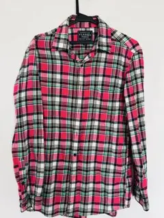 ピンク系チェックネルシャツ 長袖