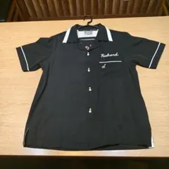 HOUSTON ボーリングシャツ Mサイズ ブラック 刺繍のサムネイル