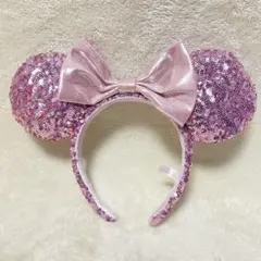 ディズニーリゾート　ミニーマウス　スパンコール　ピンク　カチューシャ