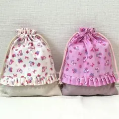 送料込み　給食セット　給食袋　巾着袋　2点セット＊ハンドメイド　ユニコーン②