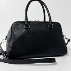 【人気商品】AULENTTI ボストンバッグ　ショルダー　ブラック　レザー