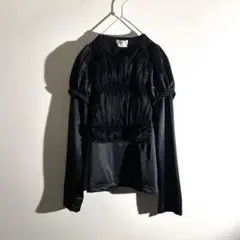 AD2006 archive パフスリーブフリルギャザートップス チュール 黒のサムネイル