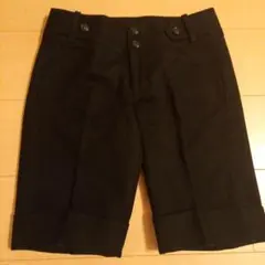 OZOC ブラックショートパンツ 二つボタン 36