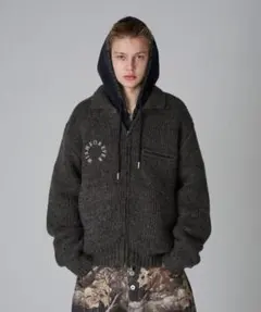 WISH FOR EVER デトロイトウールブレンドニットジャケット　サイズL