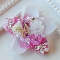 【1703】レジン　桜　ヘアゴム　ポニーフック　ブロ―チ　ハンドメイド