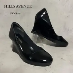 ヒルズアヴェニュー HILLS AVENUE 楽ヒールパンプス エナメル　24のサムネイル