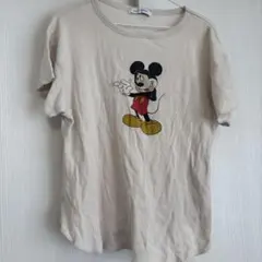Disney ミッキーマウス ワッフルTシャツ ベージュのサムネイル