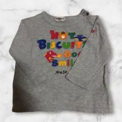 ミキハウス ホットビスケッツ カラフルロゴ 恐竜 ロンT 長袖Ｔシャツ 80