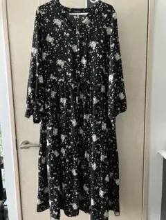 nano UNIVERSE 花柄ロングワンピース