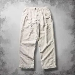 90s DOCKERS ツータックワイドリネンスラックス 極太 エクリュ W34