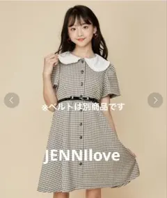 JENNIlove チェック柄 半袖ワンピース