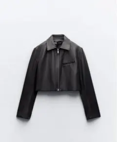 ZARA クロップドフェイクレザージャケット