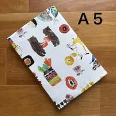 【Ａ５】ハンドメイドブックカバー★北欧風アニマル柄