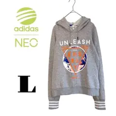 adidas Neo アディダスネオ フード付きプルオーバーパーカースウェットL