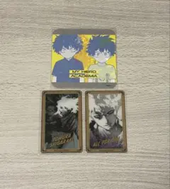 ヒロアカ　箔押しクリアカード　コースター 死柄木　オールフォーワン　緑谷出久