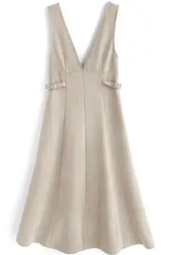 美品 試着のみ！超お勧め 大人気 上品 サイドベルトスエードジャンパースカート