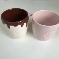 スターバックス　バレンタインマグカップ　ピンクベージュ 2個セット