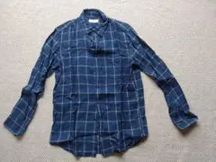 UNIQLO プレミアムリネンチェックシャツ(長袖) 麻100％ Mサイズ