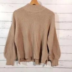 【美品】レディース　ニット　長袖　ゆったり　ベージュ系　M　可愛い　ガーリー