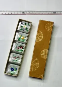 花柄 陶器 箸置き5個セット