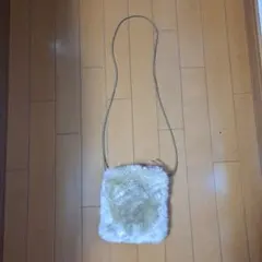 ベージュ ファー ミニバッグ