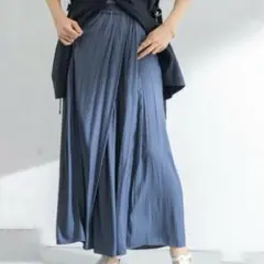 ACUTA アクータ 割繊 ラップ ギャザー スカーチョ ワイド パンツ F .