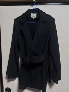 【美品】【one way】ベルト付き ジャケットミニ丈ワンピース