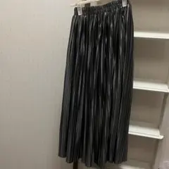 光沢グレープリーツスカート ウエストゴム