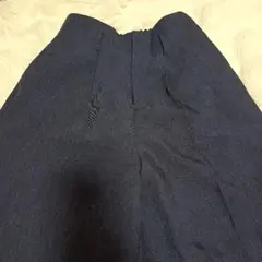 【オフィスカジュアル】ダークブルー ワイドパンツ ゴム入り　Lサイズ