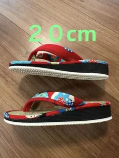 赤色花柄草履 約20センチ