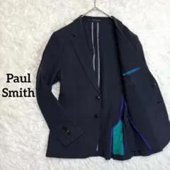 ポールスミス/ネイビーチェック　スリムフィットテーラードジャケット　ビジネス