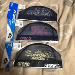 arena スイムキャップ 3個セット ブラック