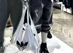 adidas 韓国限定 エコフレンドリー バッグ シルバー トレファイル　希少