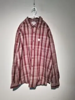 XL　カーハート　ボタンダウンシャツ　ボルドー（えんじ）チェックシャツ