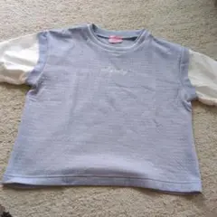 水色の半袖Tシャツ（rallybaby刺繍）　150cm
