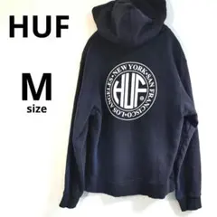【人気商品 完売品】 HUF ハフ パーカー フロント＆バックプリント 黒 M