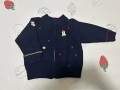 ネイビー ロケット刺繍 長袖セーター　80サイズ