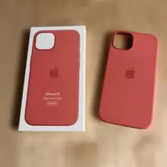 【美品】iPhone 13 純正　シリコンケース ピンクポメロ