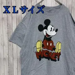 古着 ディズニー ミッキーマウス プリントTシャツ グレー キャラクター