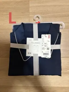 〔新品未着用〕　UNIQLO サテンパジャマ ネイビー Lサイズのサムネイル